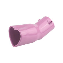 Exhaust Pipe 2.5-Inch Stainless Steel Tail Pipe Heart-Shape Style Pink Car Exhaust Tips