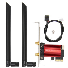 PCIe nätverkskort 300 Mbit/s 2,4 GHz 867 Mbit/s 5 GHz dubbel antenn BT 4.2 PCIe WiFi-adapterkort för Win7 8 10 11-system