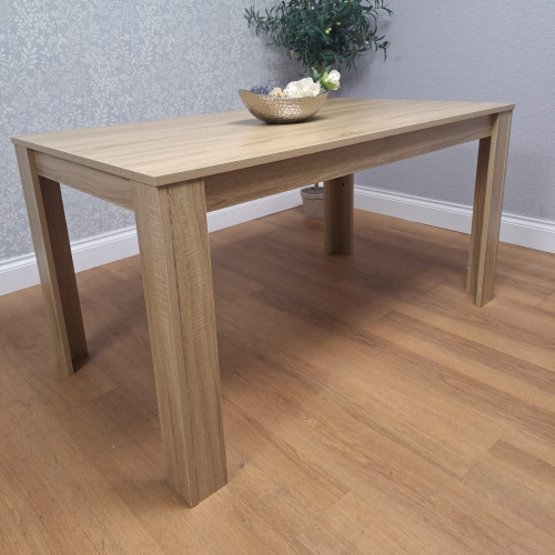 Dining Table Beige Wood Kitchen Place for 6 Seats, Dining Table Only