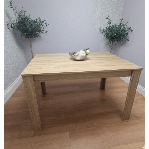Dining Table Beige Wood Kitchen Place for 6 Seats, Dining Table Only 1