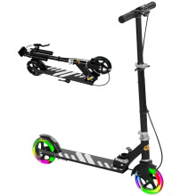 Kids Scooter Aged 3-8 Years with Adjustable Handle Light Up Wheels Handbrake & Rear Brake for Safe Riding Black