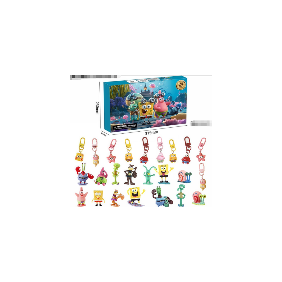 24Pcs SpongeBob Advent Calendar 24 Days Xmas Countdown Gifts
