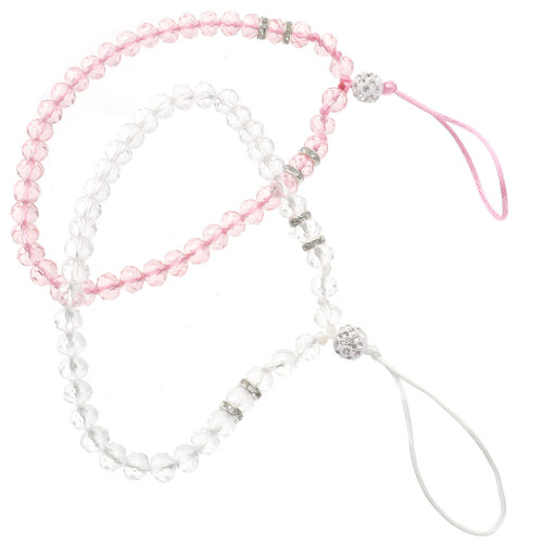 Phone Lanyard Assorted Color Round Beads 2pcs