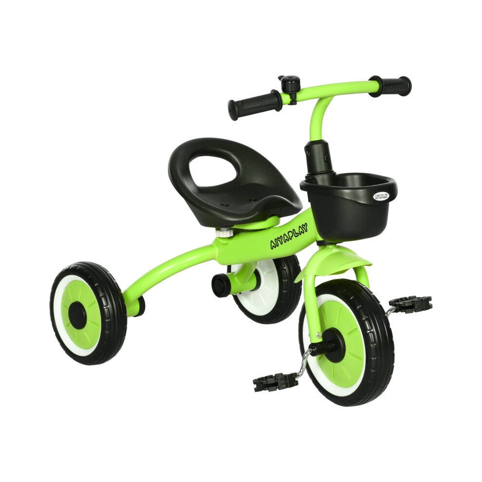 Kids' Green Tricycle with Adjustable Seat Bell Basket for Ages 2-5 Sturdy Frame & Comfortable Ride Perfect Starter Bike-image-OPC-PMF6DBJ-NEW