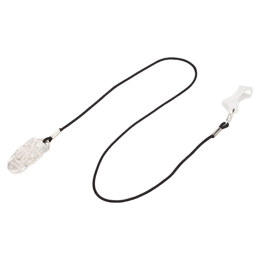 Black A312 Rope Fixation Sound Amplifier Clip With Transparent Lanyard For All Sound Aids