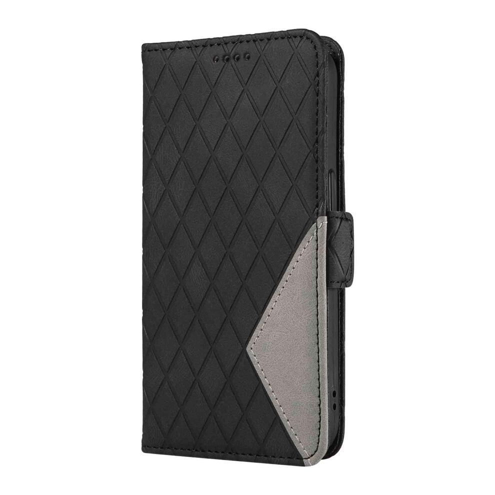 Case For Oppo A79 5G Wallet With Card Holder Argyle Textured Pu Leather Folio Flip Case Kickstand Magnetic Closure Black 9354506507916