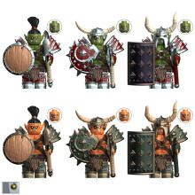 6pcs Warcraft the medieval Horde of Sar the Orc Berserker Minifigures Kids Toys Gifts