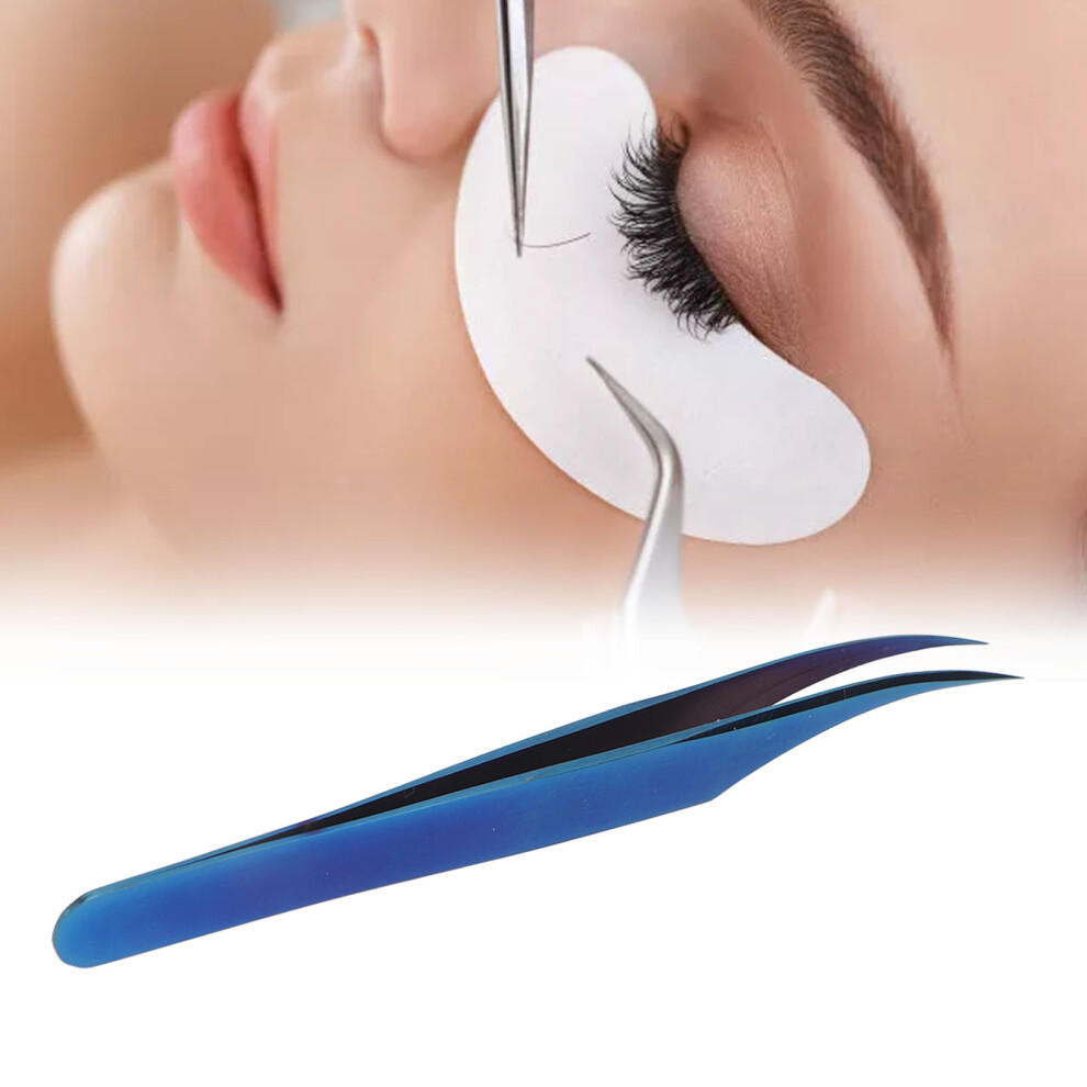 Unisex Stainless Steel Eyelash Extension Tweezers, Ergonomic, Fine Tip