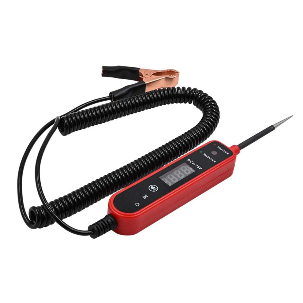 Led Digital Electric Tester Pen For Automotive Electrical, 4-60V Polarity Detection, Short And Open Circuit Finders, Red 9016109613806