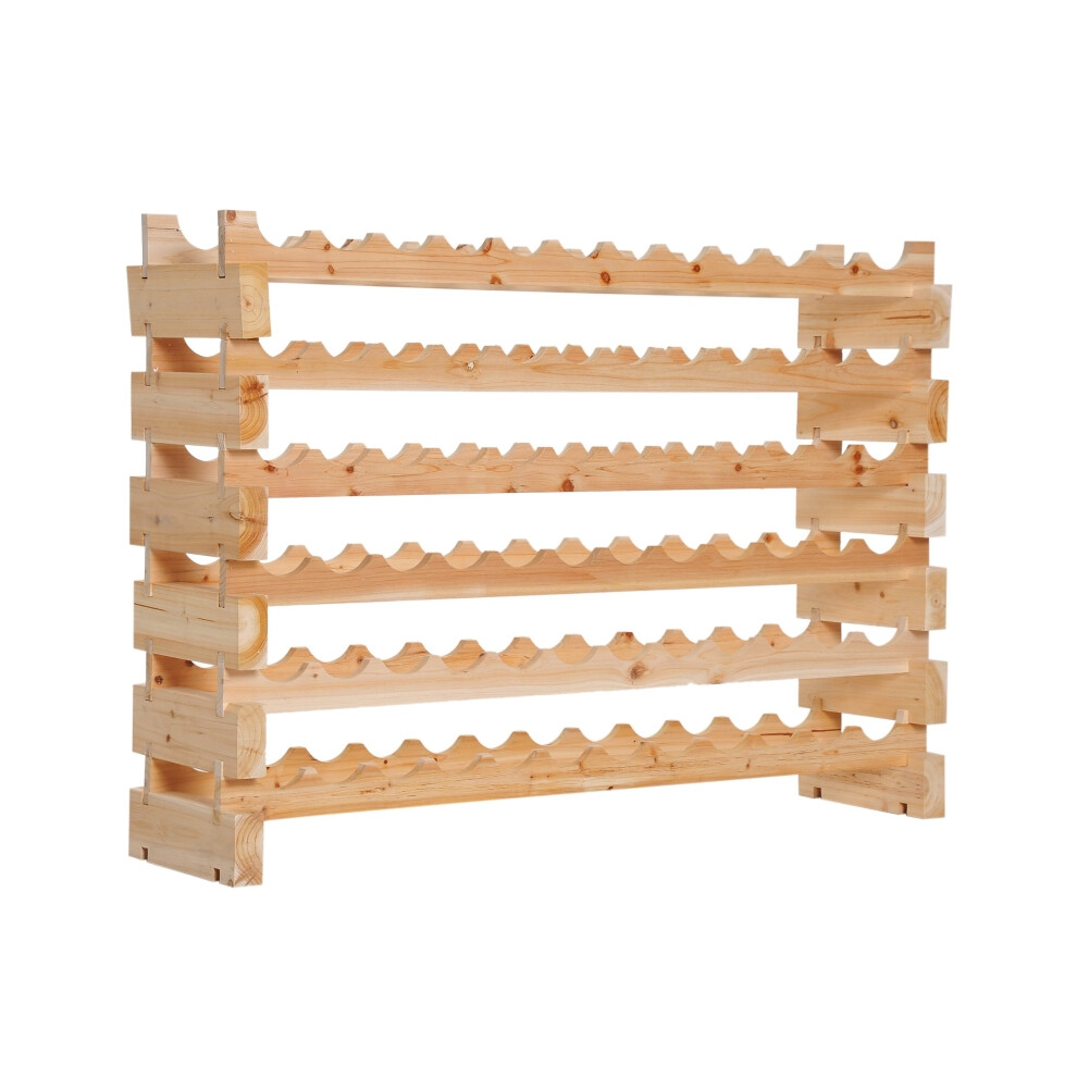 Natural Finish Wooden Wine Rack with 6 Tiers for 72 Bottles Elegant and Space-Saving Wine Storage Solution-image-OPC-PMF87NY-NEW