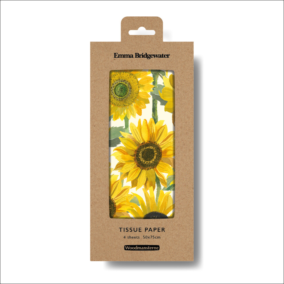 Woodmansterne Emma Bridgewater Sunflowers Tissue Paper Giftwrap Celebration Gift Wrapping Yellow