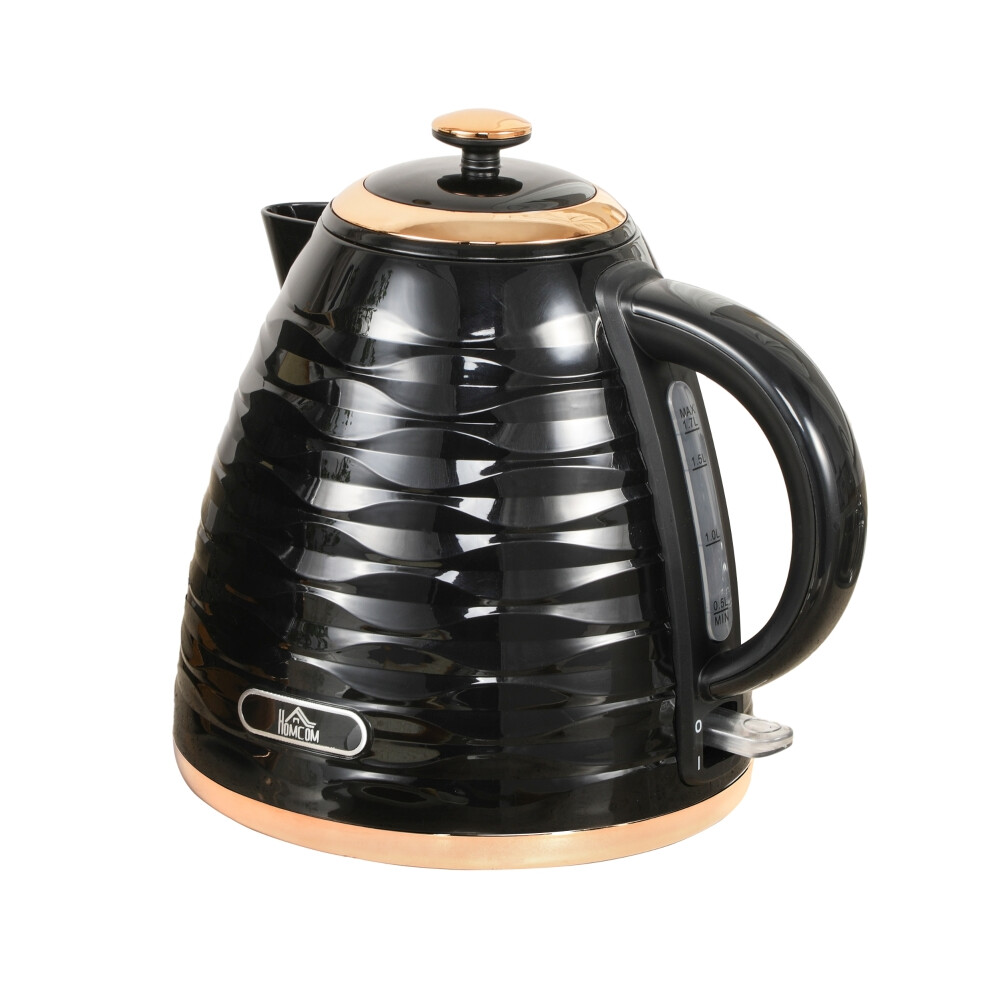 3kW Rapid Boil Honeycomb Electric Kettle in Black 1.7L Capacity Energy Efficient Stylish compact design-image-OPC-PMF8MZ9-NEW