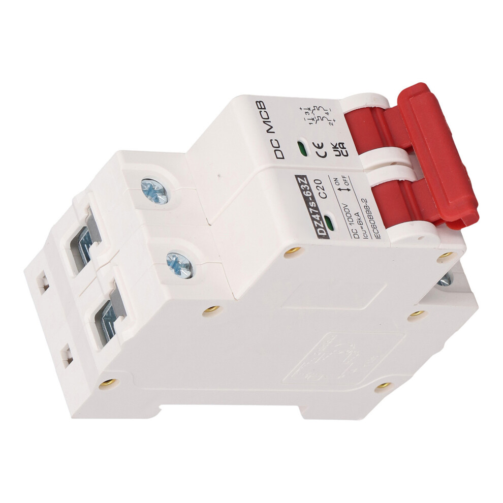 2P Mini Mcb For Photovoltaic System 20A 6000A Capacity Dc1000v Pa66 Enclosure 6921354471848