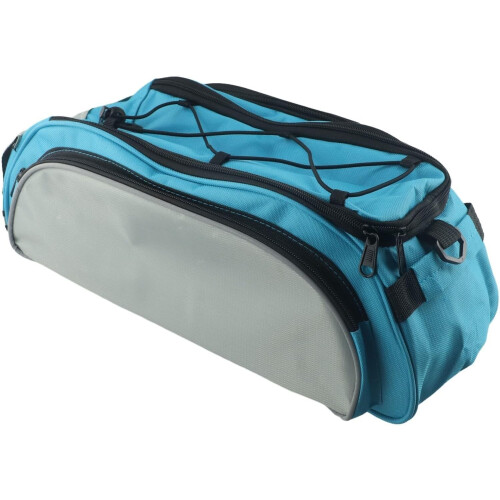 Reflective Design Bicycle Trunk Bag for Rear Rack Compatibility Blue Double-Opening Feature 1