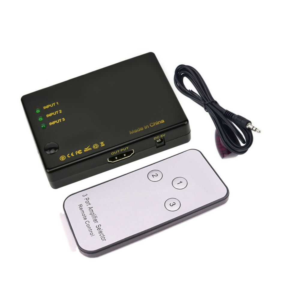 4K Hd Multimedia Interface Switcher 3 In 1 Out With Ir Remote 4931354474581
