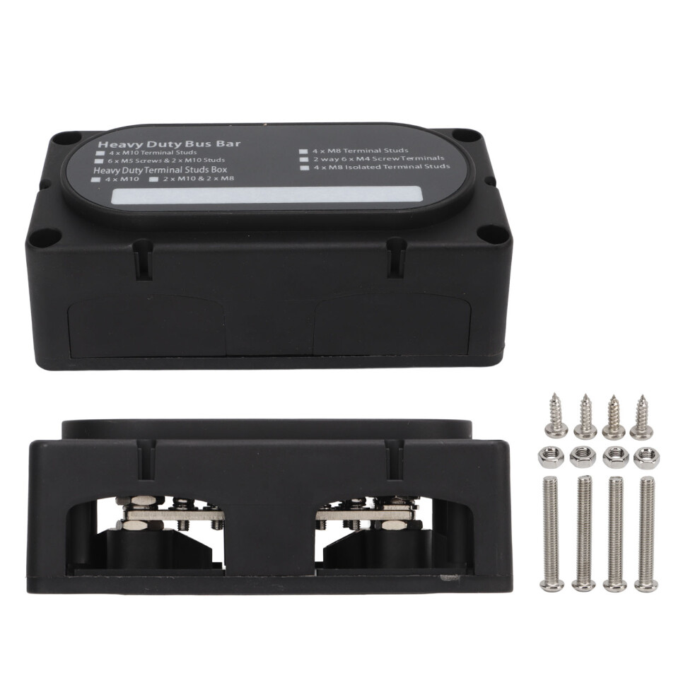 Power Distribution Block 4 Post 100A Dual Busbar For 12-48V Vehicles 8261354479467