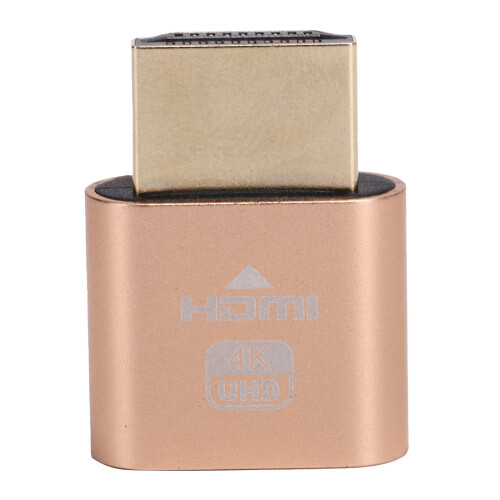 High Definition Multimedia Interface Dummy Plug HotSwappable4K Display Emulator (Goud)