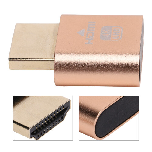 High Definition Multimedia Interface Dummy Plug HotSwappable4K Display Emulator (Goud) 1