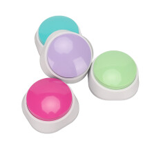 4 Stück Haustier-Hundesprachaufnahmetasten, 4x2 AAA Batterien, Grün, Rose, Lila, See Blau