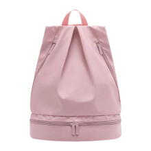 Drawstring Rucksack For Gym And Outdoor Activities With Storage Compartment Pink Size M