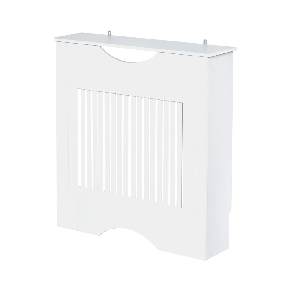 Heater Cabinet MDF Painted Radiator Cover in White Modern Slatted Design for Home Living Room and Bedroom 82H x 78W x 19D-image-OPC-PMF9GSG-NEW