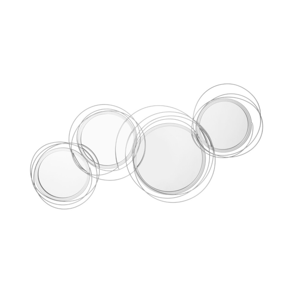 Metal Wall Art Silver 107cm Modern Decorative Mirror for Living Room Bedroom Dining Room Home Wall Sculptures-image-OPC-PMF9QJY-NEW