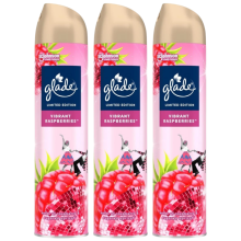 3 x Glade Aerosol Air Freshener 300ml - Vibrant Raspberries