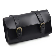 Bicycle Saddle Pouch PU Leather For Ebikes Black Compact