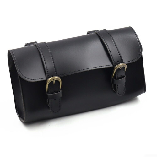 Bicycle Saddle Pouch PU Leather For Ebikes Black Compact