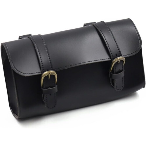 Bicycle Saddle Pouch PU Leather For Ebikes Black Compact 2