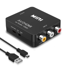 Grensoverschrijdende HDMI naar AV kleine witte box-serie HDMI/VGA/AV-converter videosignaalstekkeradapterkabel-AV naar HDMI zwart
