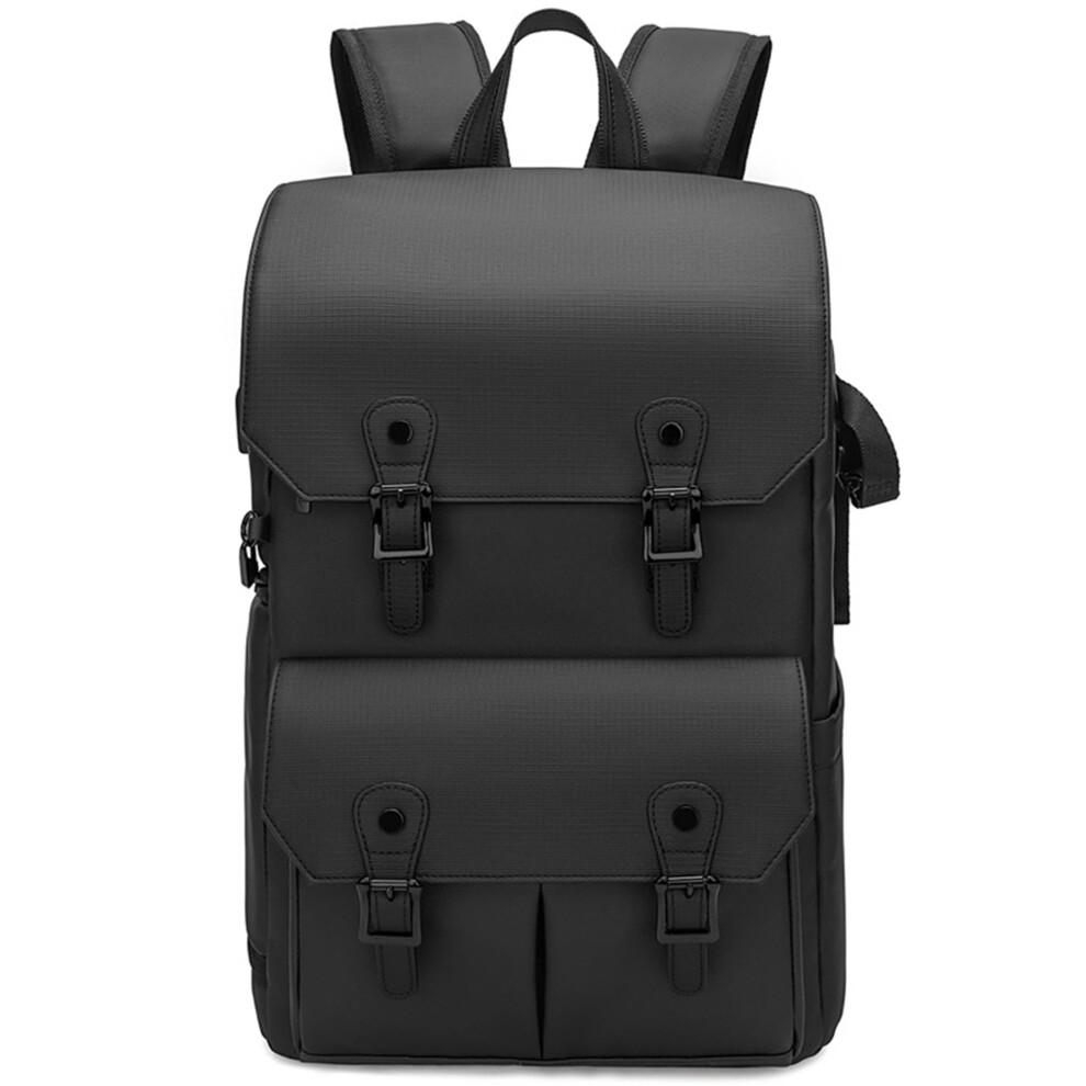 Leather Camera Bags 20L Capacity, Drone Gear Compatible Camera Backpack For Photographers With 16-Inch Laptop, Black-image-OPC-PMFBDTH-NEW