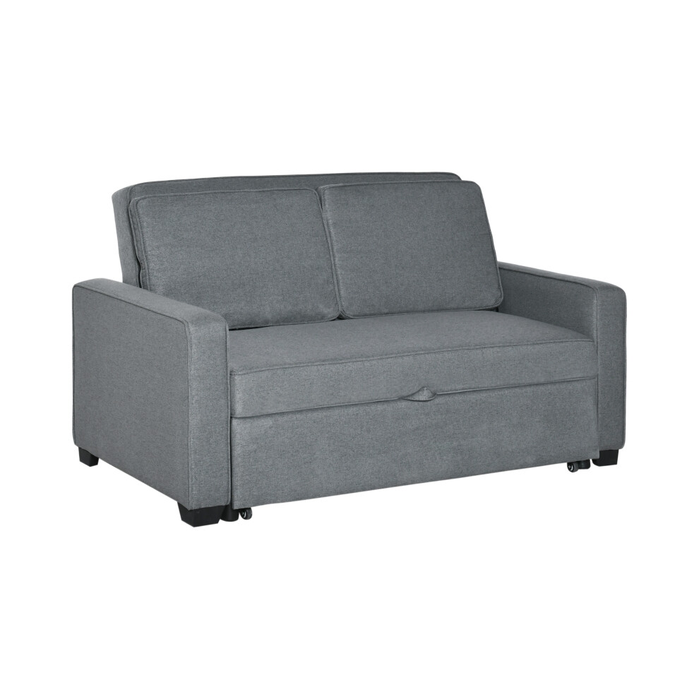 Grey Double Sofa Bed with Pull Out Mattress Adjustable Backrest Versatile for Living Room & Bedroom HOMCOM-image-OPC-PMFBFW6-NEW