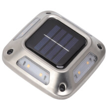 Waterproof Solar Ground Light 8 LEDs Warm Light 93x93x25mm