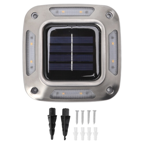 Waterproof Solar Ground Light 8 LEDs Warm Light 93x93x25mm 1