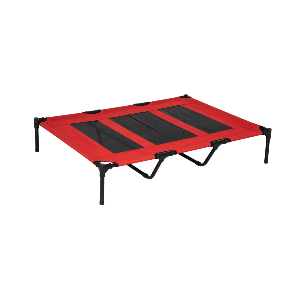 XX Large Raised Dog Bed with Breathable Mesh Cooling Elevated Cot for Indoor Outdoor Use Red 122x92x23cm-image-OPC-PMFBJFP-NEW