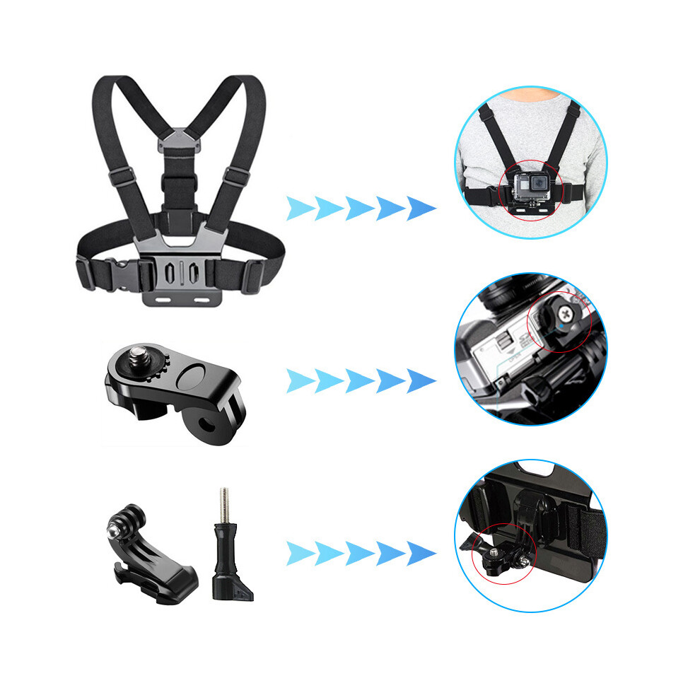 Action Camera Chest Mount Harness Plastic Metal Fixing For Outdoor Cycling 4081354517365
