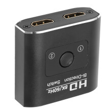 8K 60Hz Bidirectional HDMI Switch 2 Ports Aluminum Black