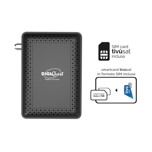 Tivusat HD Ultra Compact Satellite Decoder with Active Smartcard for Italian TV 1
