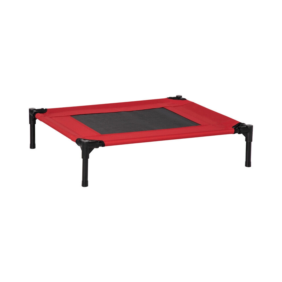 Pet Elevated Dog and Cat Bed Lightweight & Portable with Metal Frame Medium Size Black and Red-image-OPC-PMFBRCC-NEW