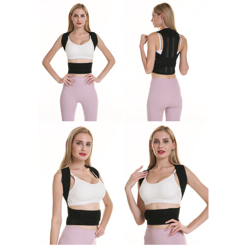 Breathable Black Posture Corrector Belt, Comfortable Back Support L 2