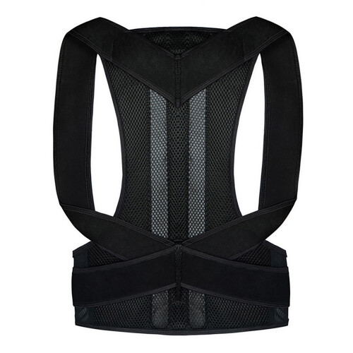 Breathable Black Posture Corrector Belt, Comfortable Back Support L 1