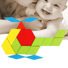 155 Stück Holz Geometrische Formen Puzzle Set, Mehrfarbige Lernspielzeuge für Kinder 3-6