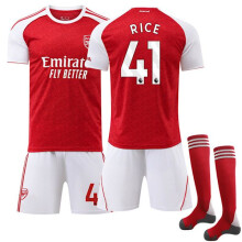 (Nr. 41-26) Arsenal Heimtrikot-Set für Kinder mit Socken Nr. 41 Rice 26