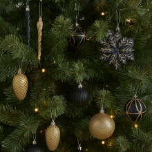 Neo 110PC Christmas Black&Gold Shatterproof Bauble