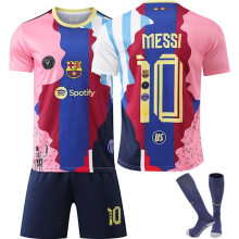 (#28) Conjunto deportivo retro conmemorativo de Barcelona Messi n. 10 Argentina para niños y adultos