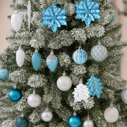 NEO Neo 110PC Christmas Blue&White Shatterproof Bauble