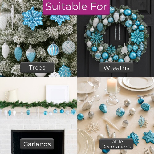 NEO Neo 110PC Christmas Blue&White Shatterproof Bauble 2