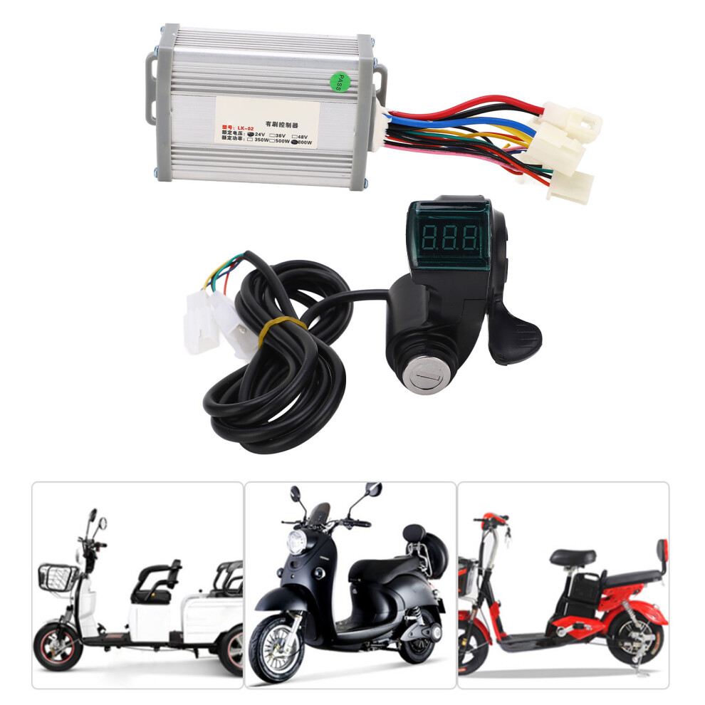 24V 800W Electric Bike Controller Thumb Throttle Kit Aluminum Alloy Rubber 7621354550657