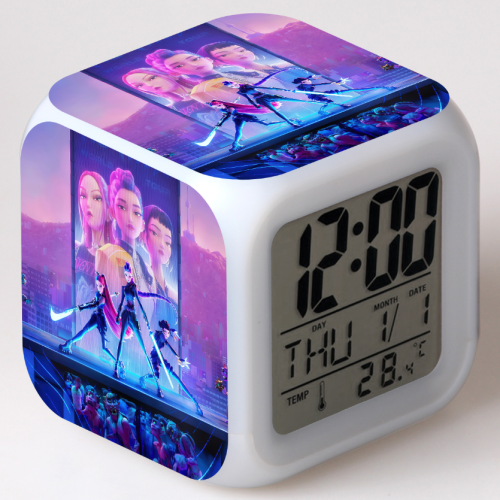 K-pop Demon Hunters Clock with LED Night Light(F)